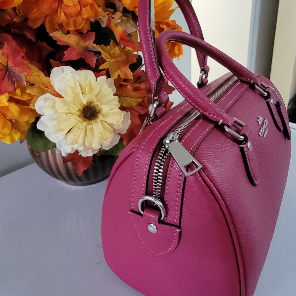 NWT Coach Rowan cranberry pink satchel - Picture 2 of 6